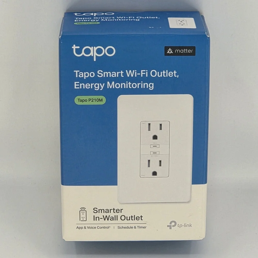 TP Link Tapo Smart Plug P 210 M Wi-Fi in Wall Outlet Matter Open Box